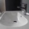 Drop In Bathroom Sink, White Ceramic, Modern